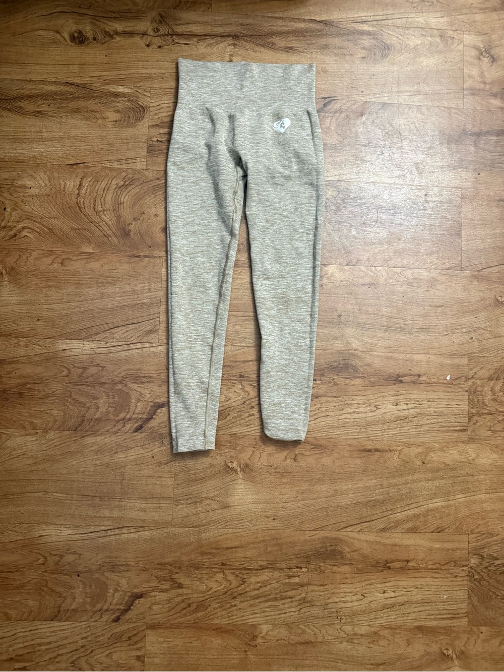 High-Waist Heathered Beige Women’s Leggings